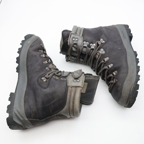 One Sport Mountaineering Hiking Boots Men\'s Size US 8 Black Gray Leather Italy main image 6